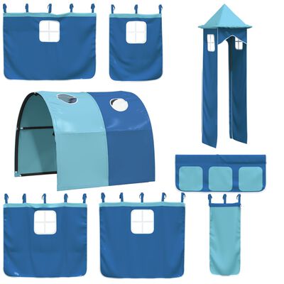 vidaXL Dječji krevet na kat s tornjem plavi 80x200 cm masivna borovina