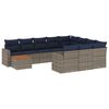 vidaXL 11-dijelni set vrtnih sofa od poliratana s jastucima sivi