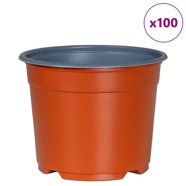 vidaXL Lonac za cvijeće 100 pcs Terakota &Oslash; 15 x 12.5 cm Plastika