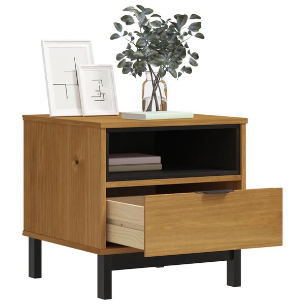 vidaXL Bočni stolić FLAM 50 x 50 x 50 cm od masivne borovine