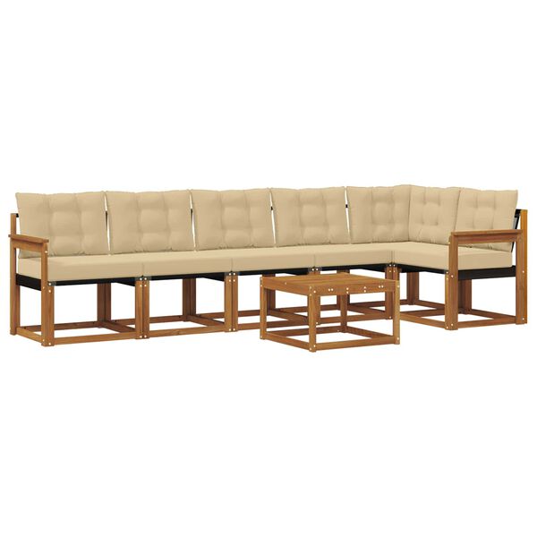vidaXL Set vanjskih sofa s jastukom 7 pcs Prirodna i bež
