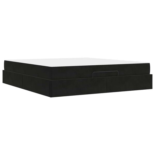 vidaXL Okvir kreveta s madracem s madracem 2 pcs Crna Bar&scaron;un