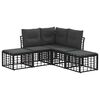 vidaXL Set vanjskih sofa Crna Poliester