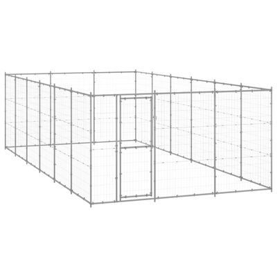 vidaXL Vanjski kavez za pse od pocinčanog čelika 21,78 m²