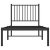 vidaXL Metalni okvir za krevet s uzglavljem crni 75x190 cm
