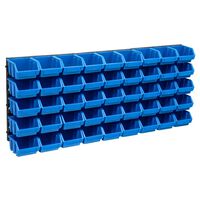 vidaXL 48-dijelni set kutija za pohranu sa zidnim pločama plavo-crni