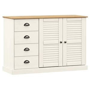 vidaXL Komoda s ladicama VIGO 113x40x75 cm bijela od masivne borovine