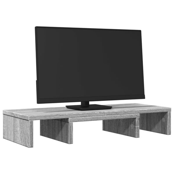 vidaXL Stalak za monitor podesivi boja hrasta 60 x 24 x 10,5 cm drveni