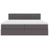vidaXL Krevet s prostorom za pohranu s LED-om Siva 180 x 200 cm