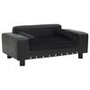 vidaXL Sofa za pse crna 81 x 43 x 31 cm od pli&scaron;a i umjetne kože
