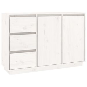 vidaXL Komoda bijela 111 x 34 x 75 cm od masivne borovine
