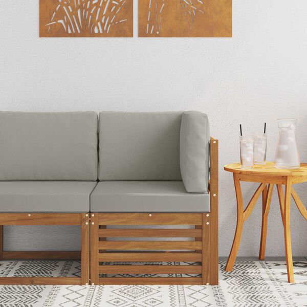 vidaXL Vanjski kutni kauč Čvrsto drvo akacije Prirodna