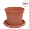 vidaXL Saksije za biljke 24 pcs Crvena cigla &Oslash; 12,5 x 10 cm Plastika