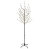 vidaXL LED božićno drvce Crna 47 x 210 cm Čelik 180 LED lampica