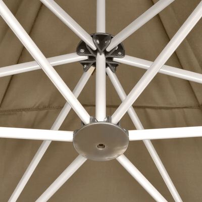 vidaXL Šesterokutni sklopivi šator 3,6 x 3,1 m smeđesivi 220 g/m²
