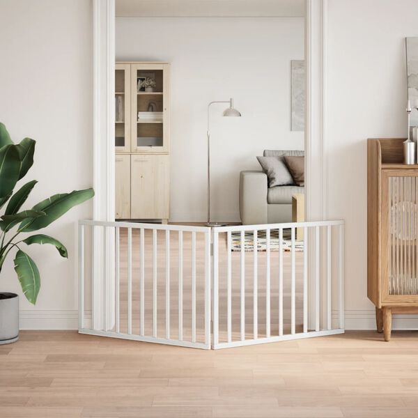 vidaXL Sklopiva vrata za pse, 2 panela, bijela, 160 cm, drvo topole