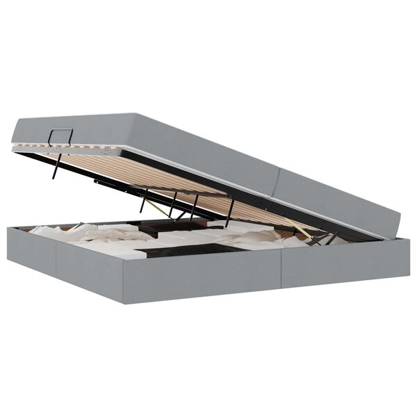 vidaXL Krevet s madracem i skladi&scaron;tem Svijetlo siva 200 x 200 cm