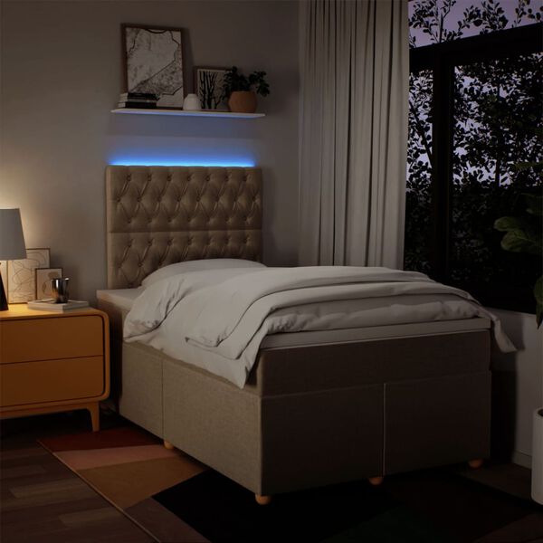 vidaXL Krevet box spring s madracem krem 120 x 190 cm od tkanine