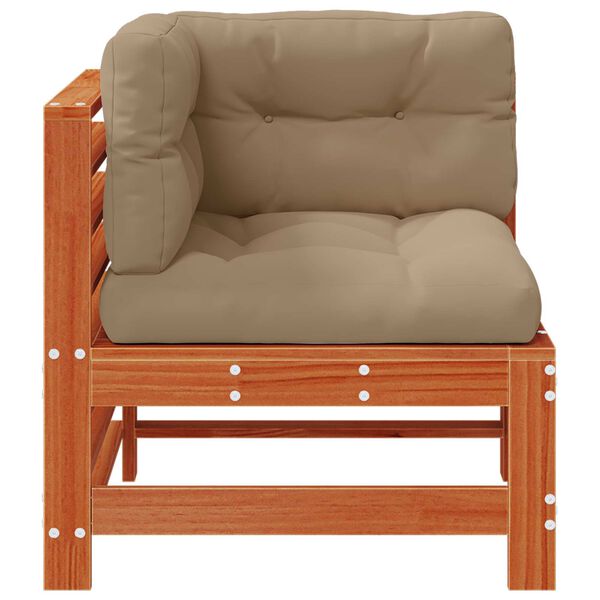 vidaXL Vrtni kutni kauč Masivna borovina Vosak Smeđa