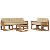vidaXL Set vanjskih sofa s jastukom 6 pcs Prirodna i bež