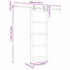 vidaXL Klizna vrata Bijelo 73,5 x 198,5 cm Čvrsto borovo drvo