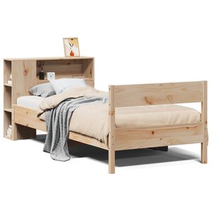 vidaXL Krevet s regalom za knjige bez madraca 75x190 cm borovina