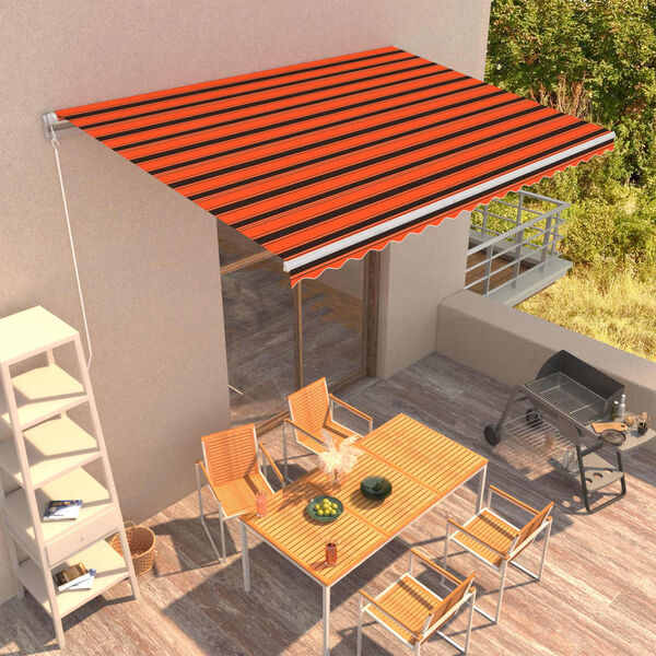 vidaXL Tenda na ručno uvlačenje 450 x 300 cm narančasto-smeđa