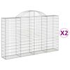 vidaXL Lučne gabionske ko&scaron;are 2 kom 200x30x120/140cm pocinčano željezo