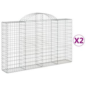 vidaXL Lučne gabionske ko&scaron;are 2 kom 200x30x120/140cm pocinčano željezo