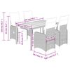vidaXL 5-dijelni vrtni bistro set od poliratana s jastucima sivi
