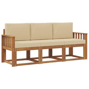 vidaXL Set vanjskih sofa s jastukom 3 pcs Prirodna i bež