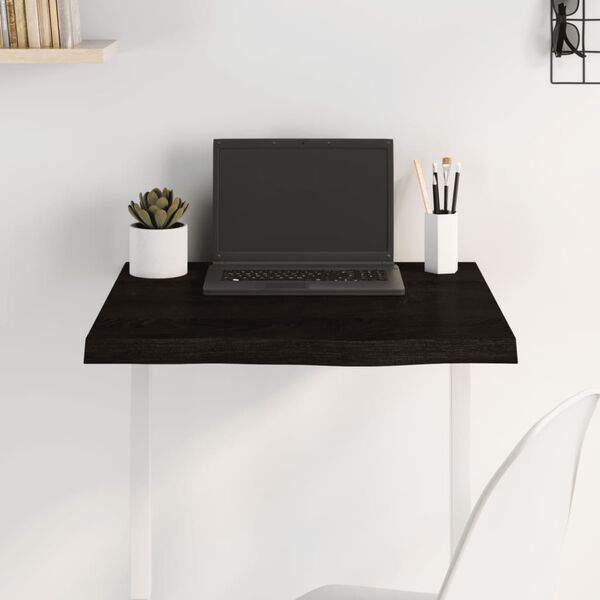 vidaXL Stolna ploča tamnosmeđa 60x60x(2-4) cm obrađena masivna hrast