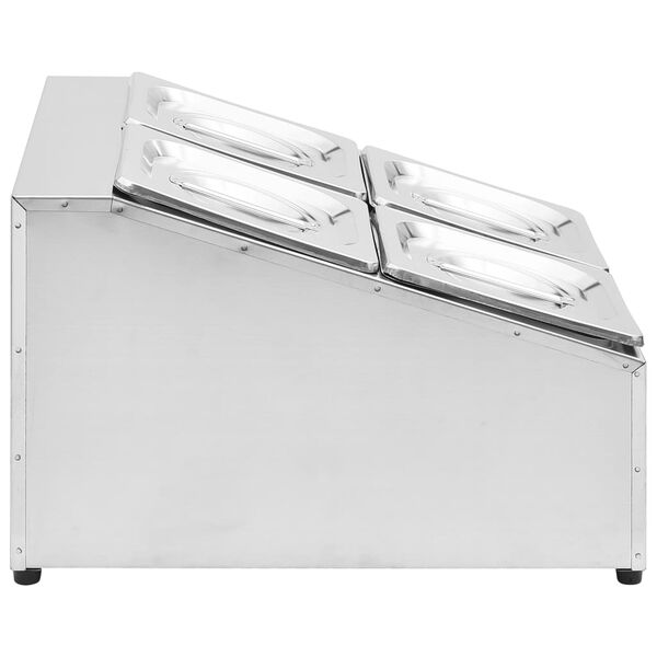 vidaXL Držač Gastronorm za 4 posude GN 1/6 od nehrđajućeg čelika