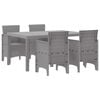 vidaXL Vrtni set za objed 5 pcs Svijetlo siva Polt ratan