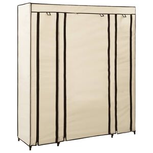 vidaXL Ormar od tkanine s odjeljcima i &scaron;ipkama krem 150 x 45 x 176 cm