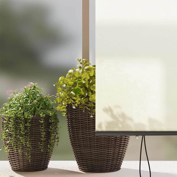 vidaXL Vanjska Roleta Prugasti Podesiva Krema 220 x 250 cm tkanina