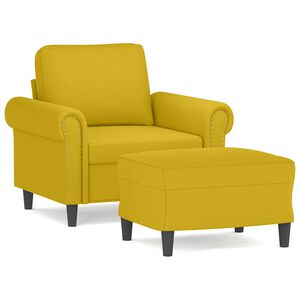 vidaXL Fotelja s tabureom žuta 60 cm bar&scaron;unasta