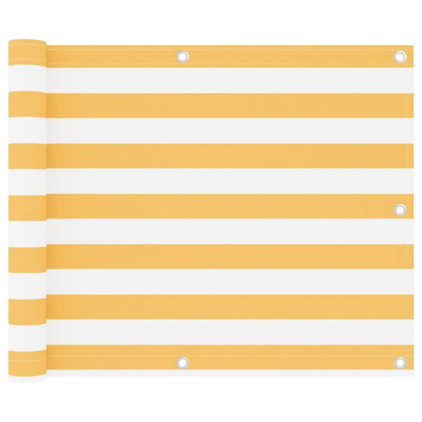vidaXL Balkonski zastor bijelo-žuti 75 x 300 cm od tkanine Oxford