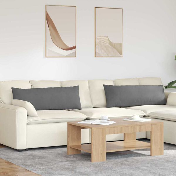 vidaXL Jastučići za sofu 2 pcs Tamno siva 120 x 40 cm tkanina