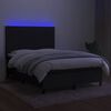 vidaXL Krevet box spring s madracem LED crni 140x200 cm od tkanine
