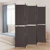 vidaXL Sobna pregrada s 5 panela smeđa 250x220 cm od tkanine