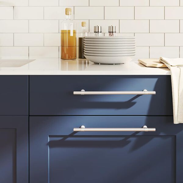 vidaXL Ručke za ormarić 5 kom srebrne 224 mm od nehrđajućeg čelika