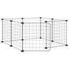 vidaXL Kavez za kućne ljubimce s 8 panela i vratima crni 70x70x35 cm čelik