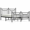 vidaXL Metalni okvir kreveta uzglavlje i podnožje crni 140x190 cm