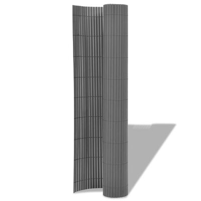 vidaXL Dvostrana vrtna ograda PVC 150 x 500 cm siva
