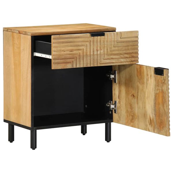 vidaXL Noćni ormarić smeđi 50x33x60 cm Puno drvo Mango