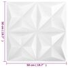 vidaXL Zidne panele 48 pcs Origami bijela 50 x 50 cm XPS pjena