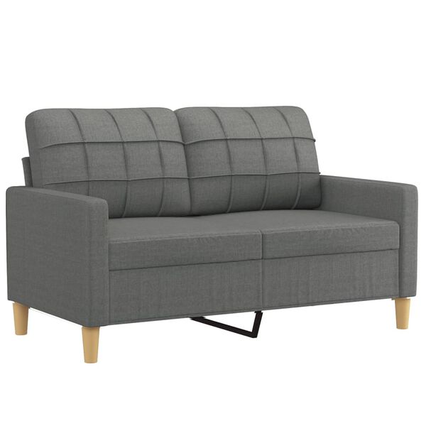 vidaXL 3-dijelni set sofa s jastucima tamnosivi od tkanine