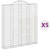 vidaXL Lučne gabionske ko&scaron;are 5 kom 200x30x220/240cm pocinčano željezo