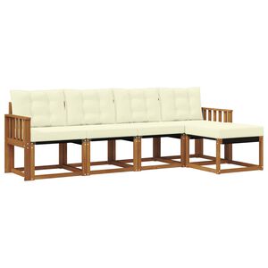vidaXL Set vanjskih sofa s jastukom 5 pcs Prirodna i krem